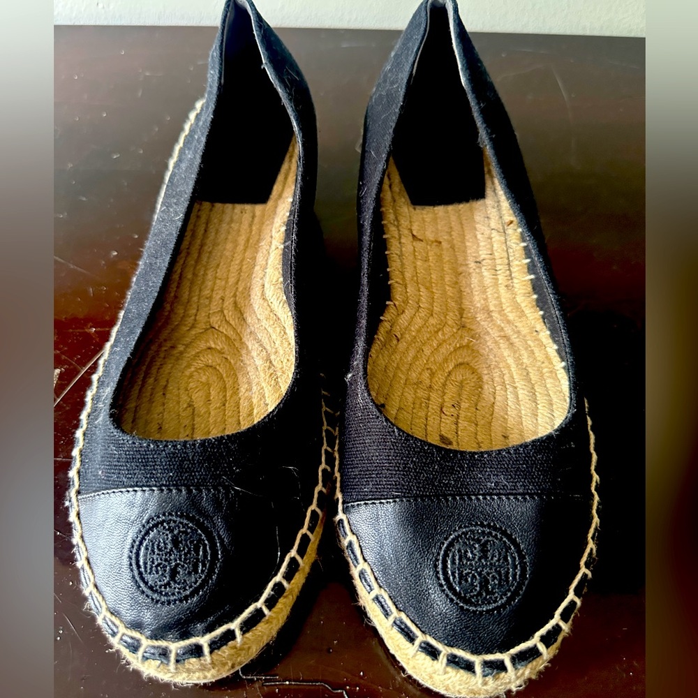 Tory Burch Perfect Black Espadrille Wedges 9